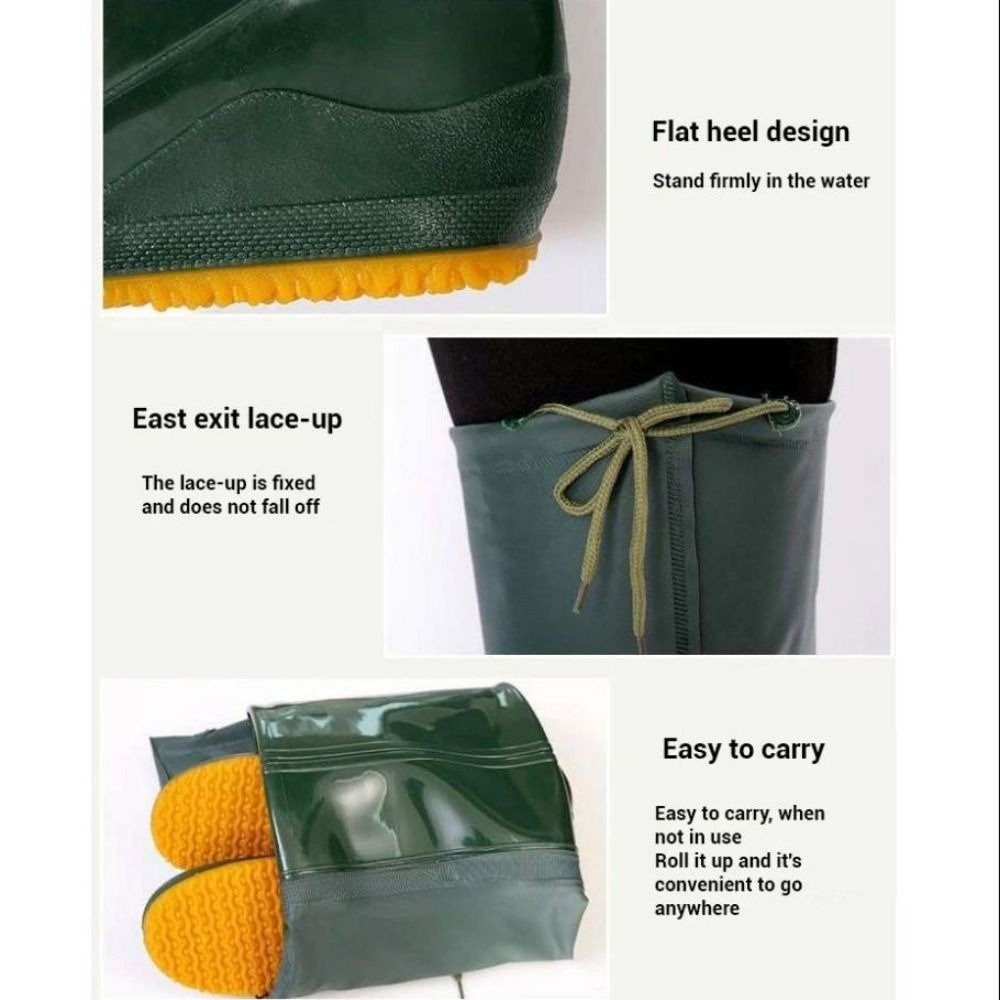 Fishing Pants Waterproof - Kunststoff-PVC-Übergriffshose, Wathose, Schuhe, 10 Größen, hoher